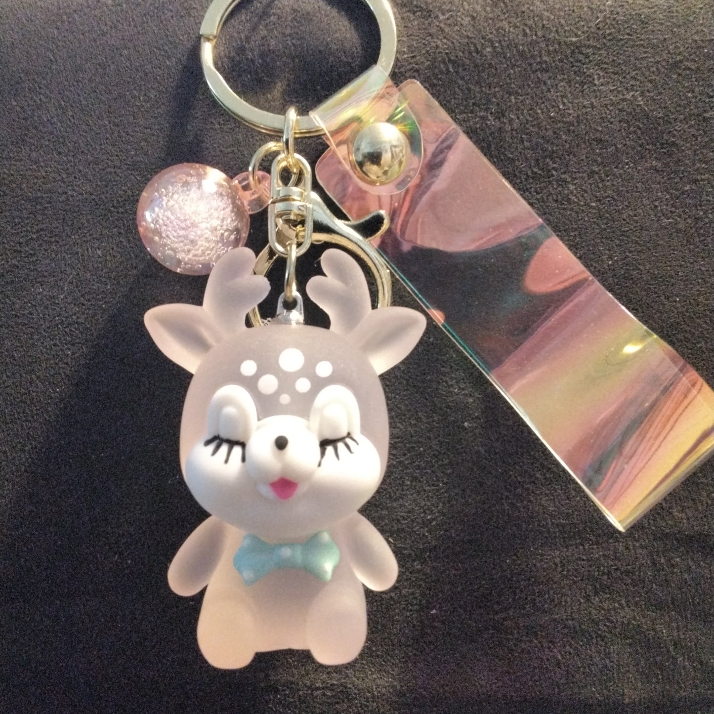 Rain Deer twinkle light key ring