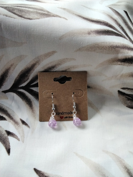 Earrings purple crystal