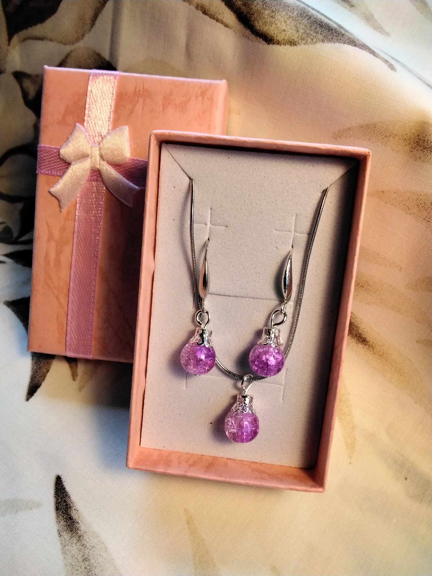 Necklace and Earring Set light purple