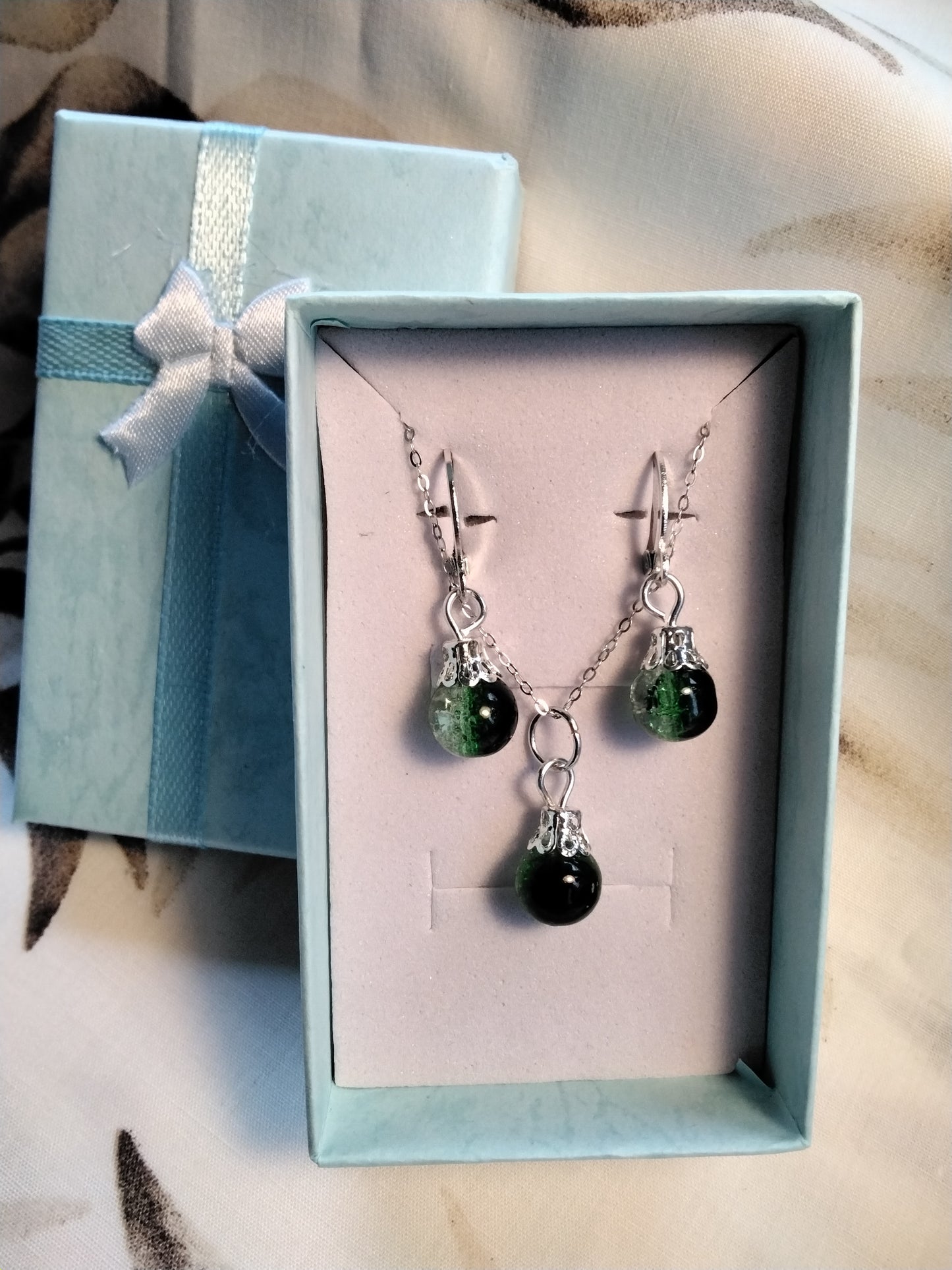 Necklace and Earring Set green