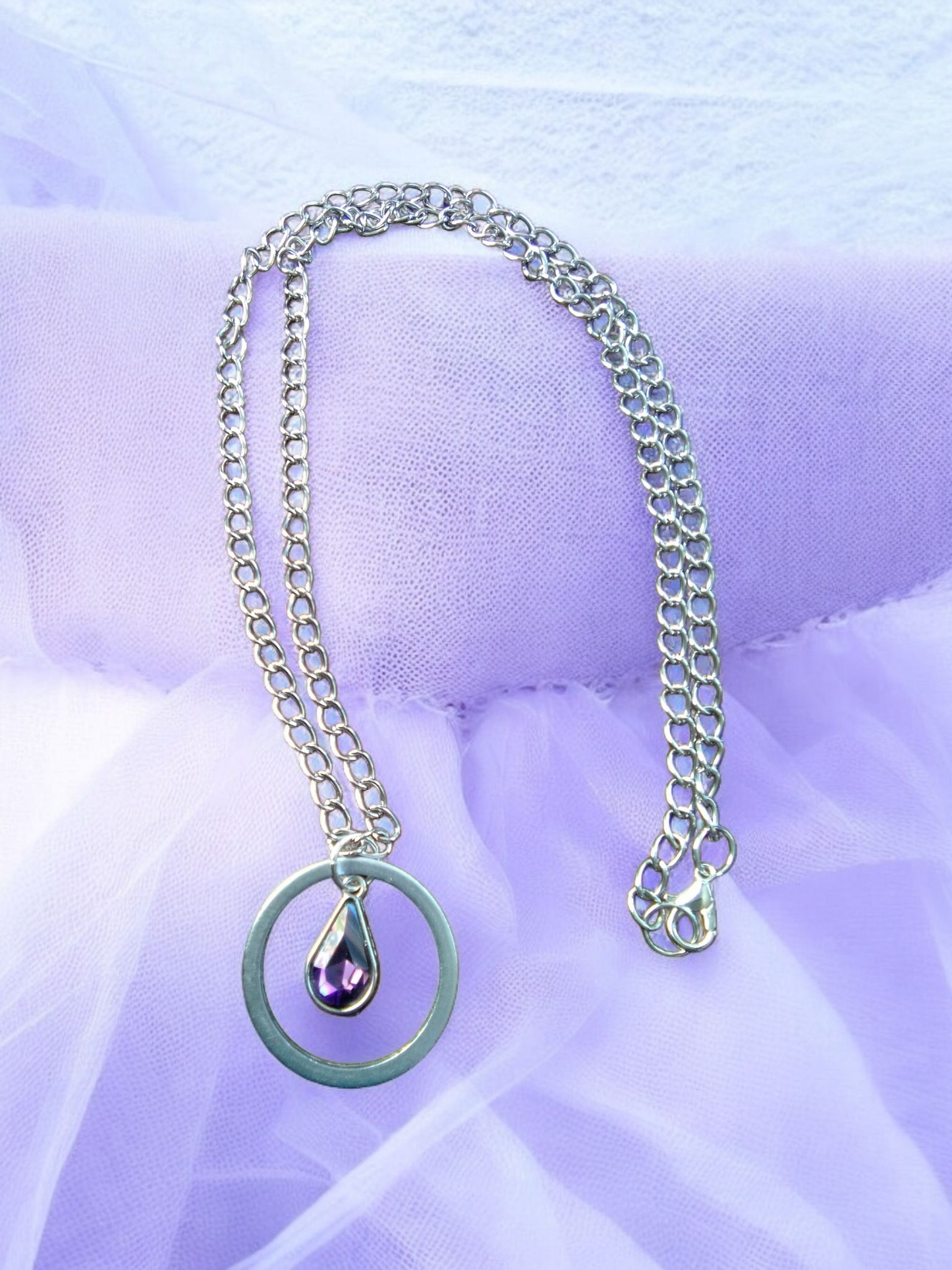 Purple Teardrop Necklace