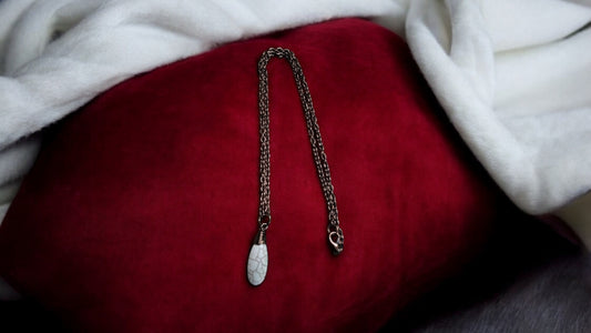 White Teardrop Necklace