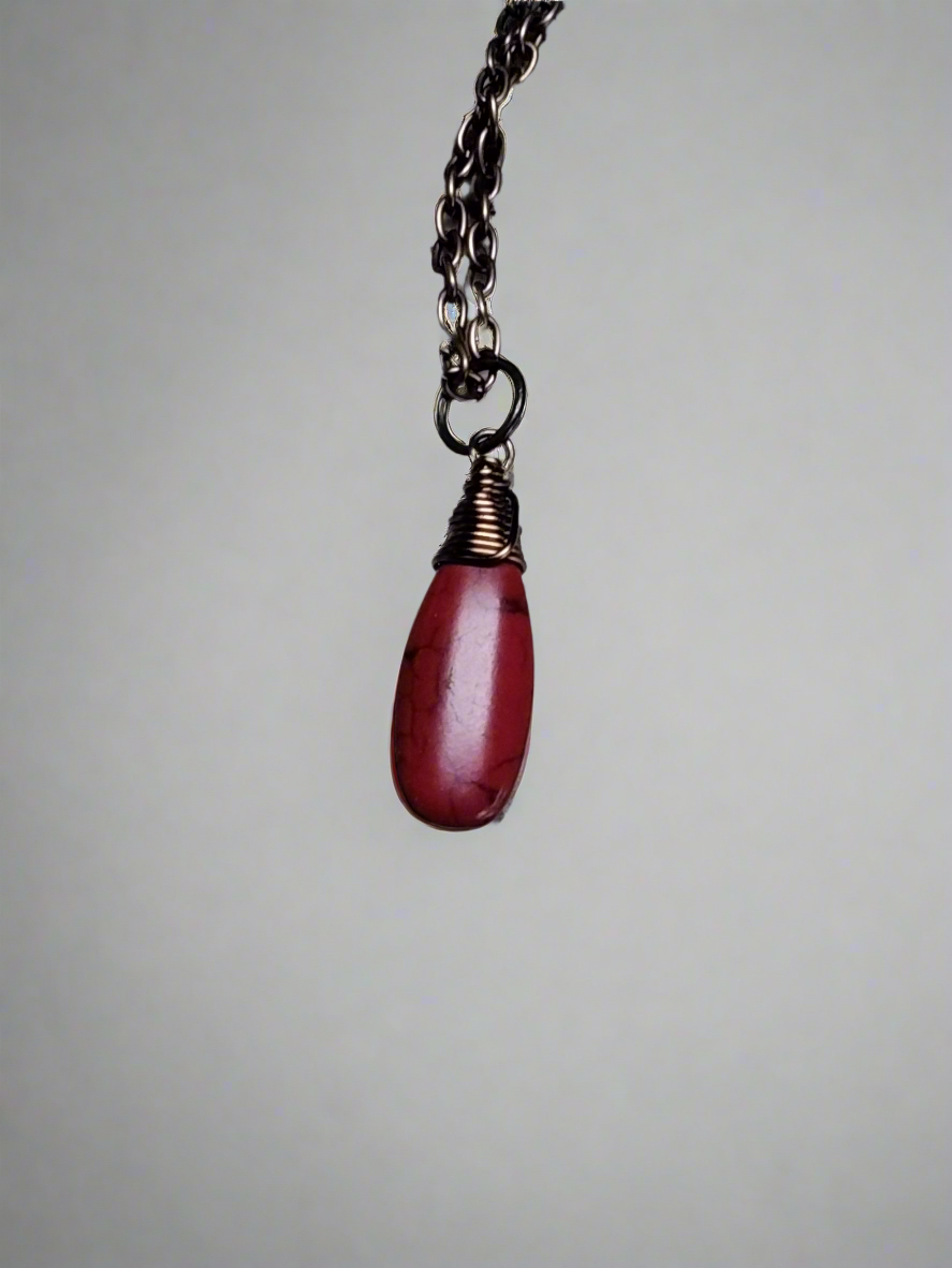 Red Teardrop Necklace