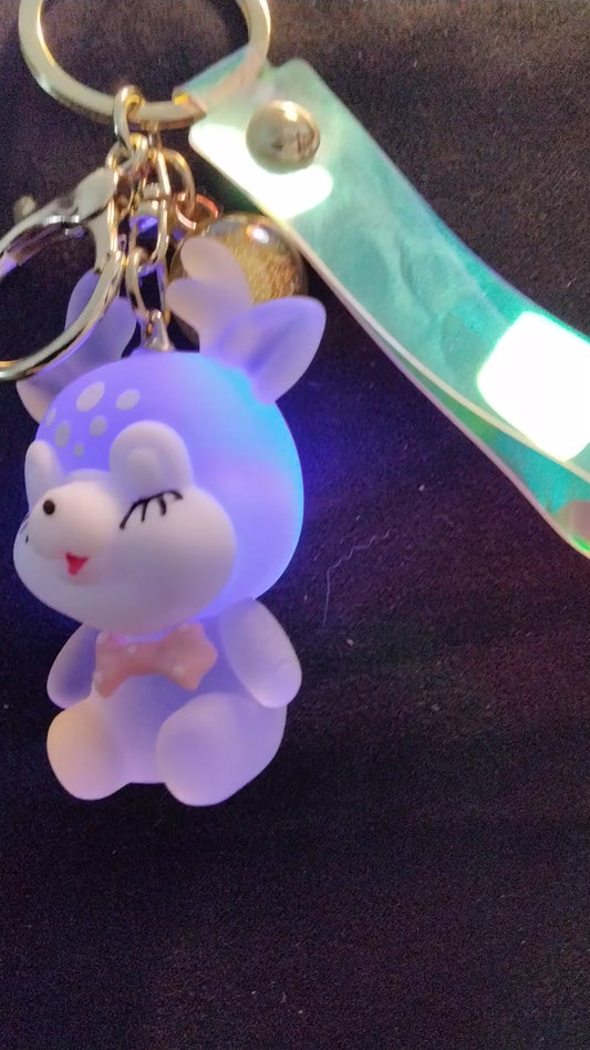 Rain Deer twinkle light key ring